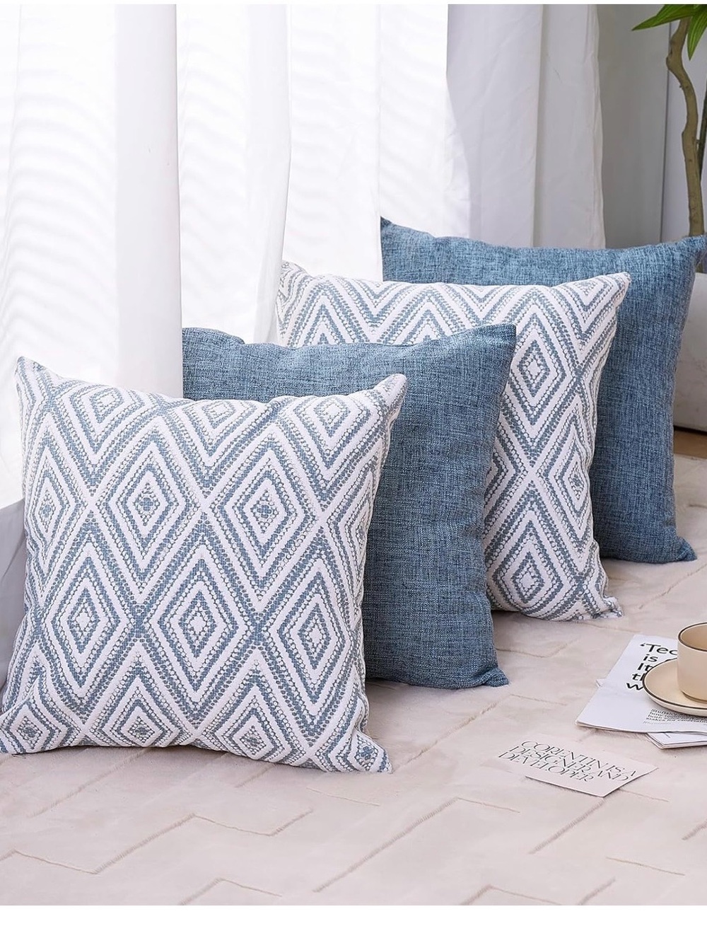Set of Square Decorative Linen Pillow 
(Pack of 4)